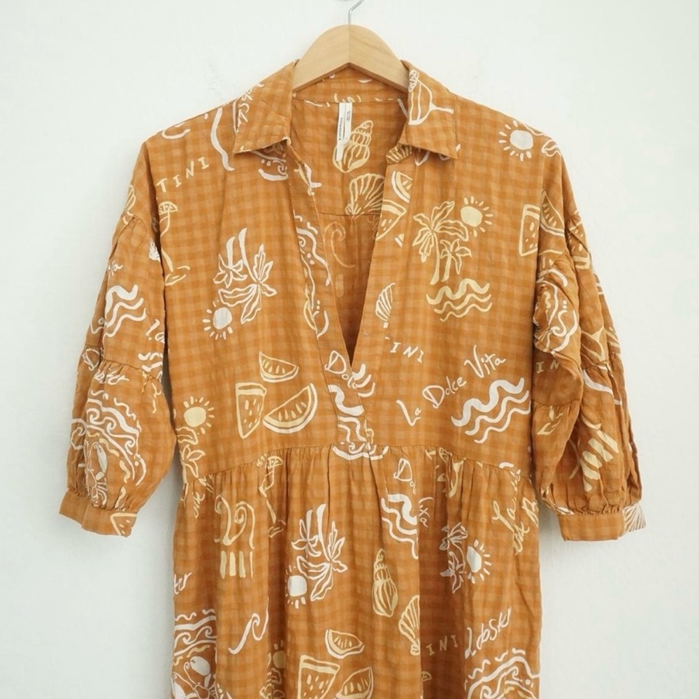 Anthropologie Brown Long Sleeve Dress - Picture 3 of 10